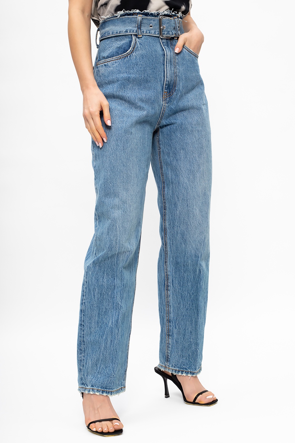 【送料&関税込】T by Alexander Wang High Waist Jeans T By Alexander Wang - Nameplate V Front Denim Jeans | HBX